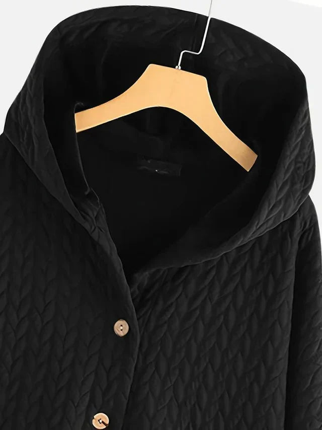 Drune | Damen - Wintermantel – Eleganter Gefütterter Mantel mit Kapuze