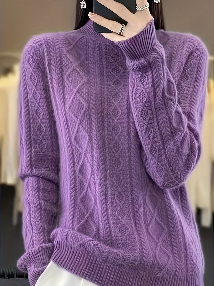 Drune |  Wollstrickpullover mit gemütlichen langen Ärmeln Pullover Damen - Perfekt für Freizeitkleidung