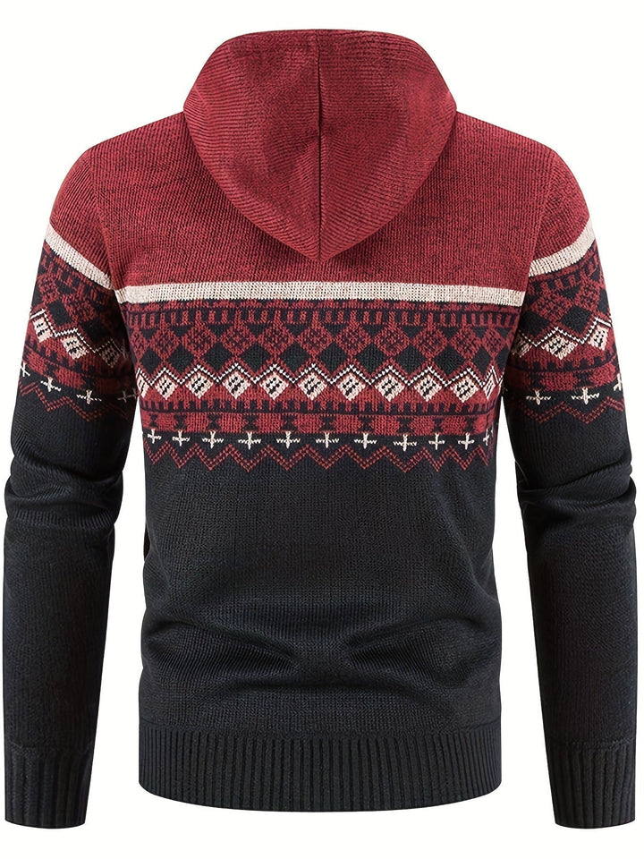 Drune | Gemusterter Hoodie Baumwolle und Polyester Warm und Stilvoll