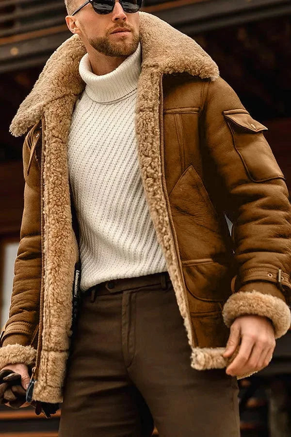 Drune | Camel Stilvolle fliegende Lederjacke