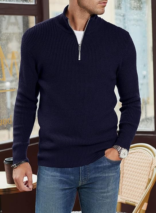Drune | Stylischer Zipper Pullover für Herren (italienisches Design)