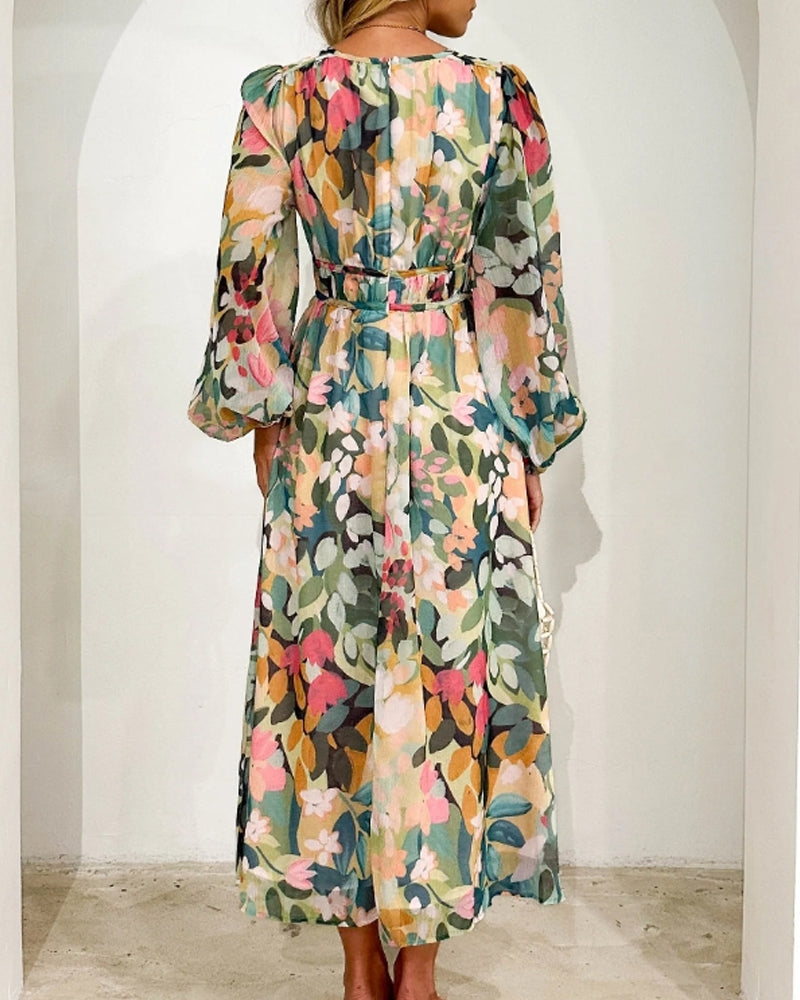 Drune | Boho Blumen Maxi Kleid