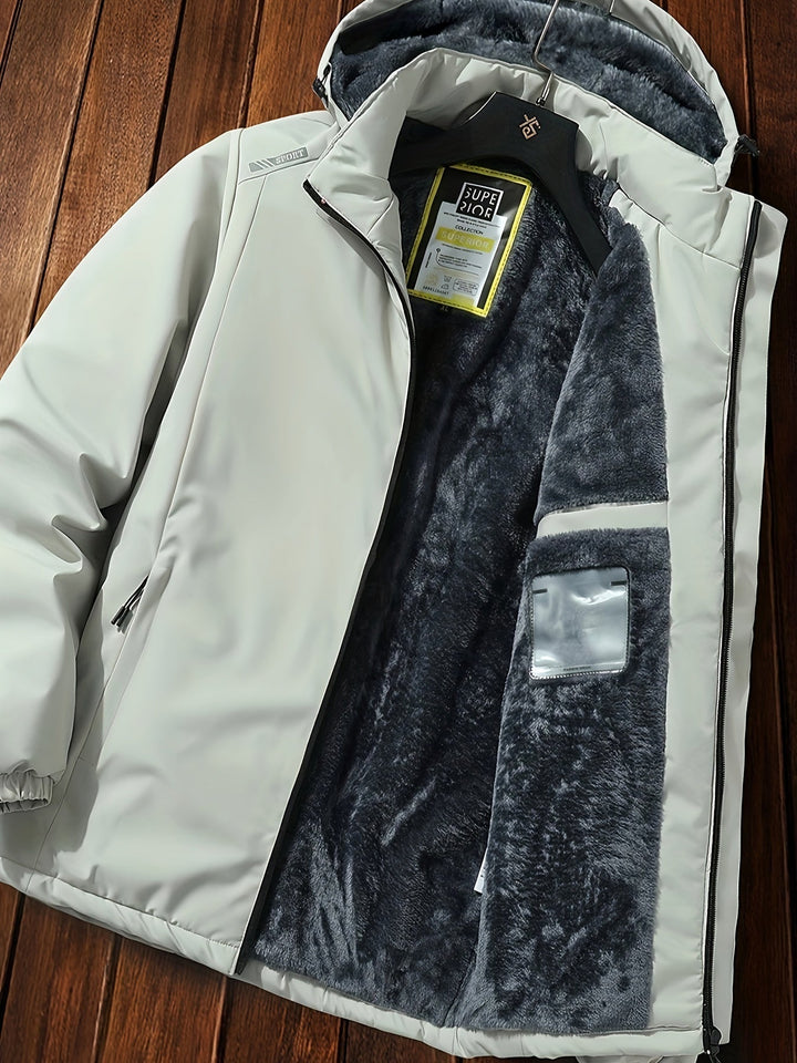 Drune | Casual Kapuzen Lange Winter Jacke Für Herren - Ideal für Winter