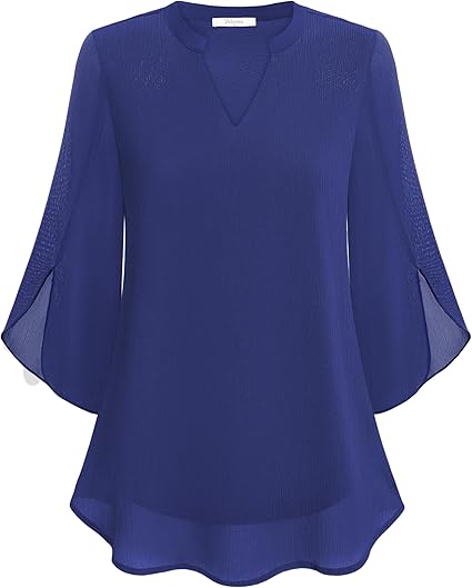 Drune | Doppelter Schichten Chiffon-Bluse
