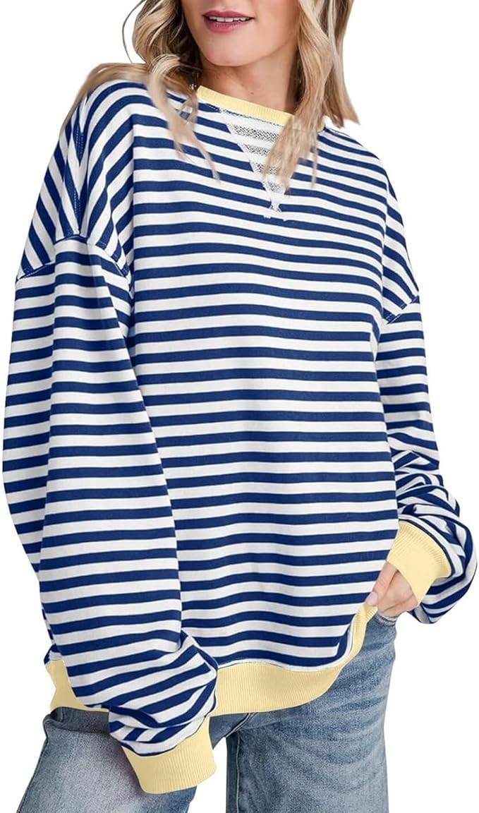 Drune | Gemütlicher Oversized Gestreifter Pullover