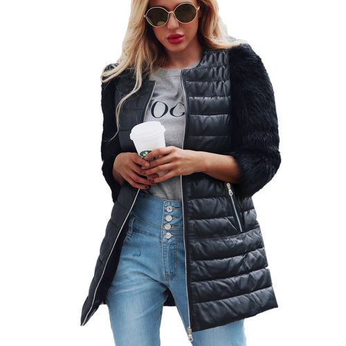 Drune | Synthetische PU-Winterjacke für Damen