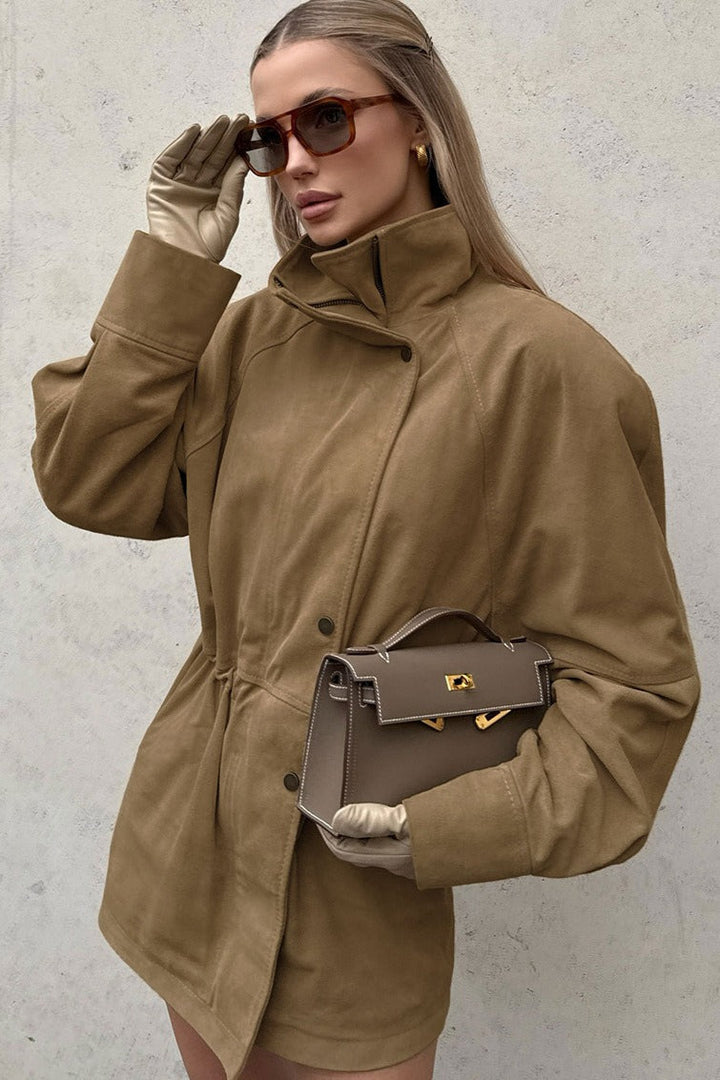 Drune | Nacken geschnallte Taille Wildlederjacke