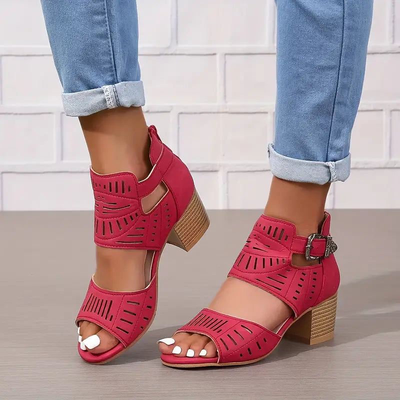Drune | Damensandalen mit Dickem Absatz