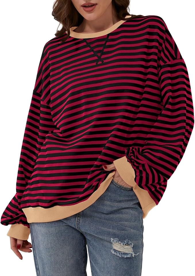 Drune | Gemütlicher Oversized Gestreifter Pullover