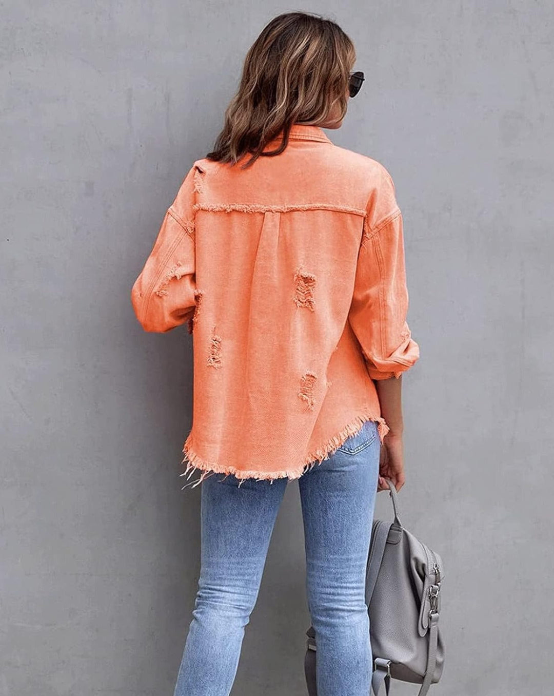 Drune | Ripped Übergrösse Denimjacke