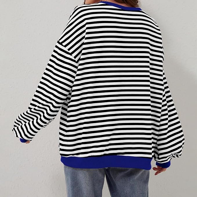 Drune | Gemütlicher Oversized Gestreifter Pullover