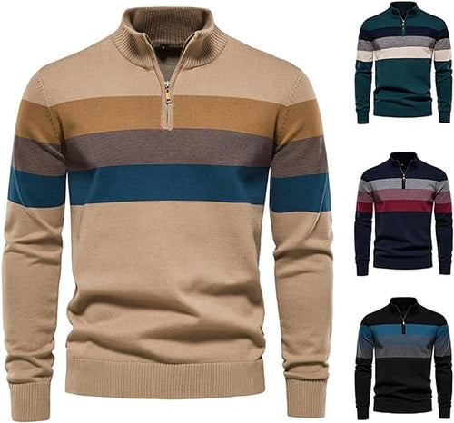 Drune | Retro Pullover mit Viertelreißverschluss