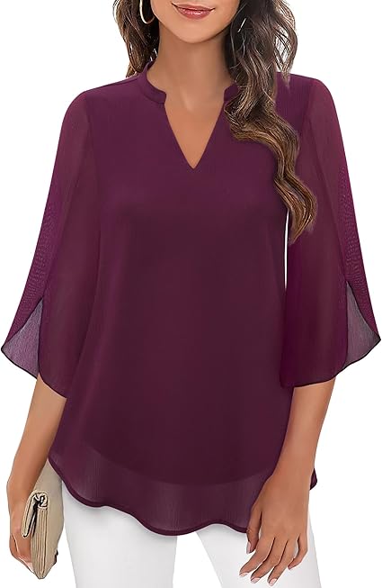 Drune | Doppelter Schichten Chiffon-Bluse