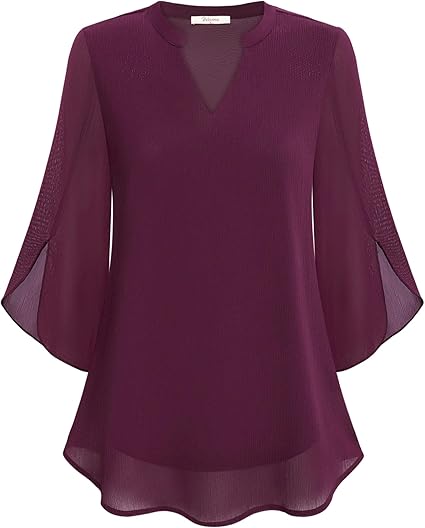 Drune | Doppelter Schichten Chiffon-Bluse