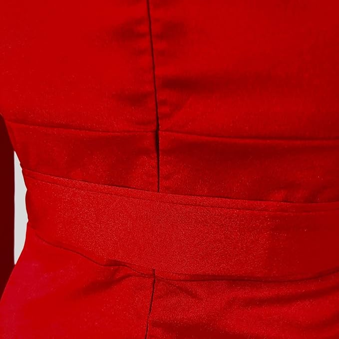 Drune | Elegantes Kleid mit langen Ärmeln V-Ausschnitt Geteilter langer Rock