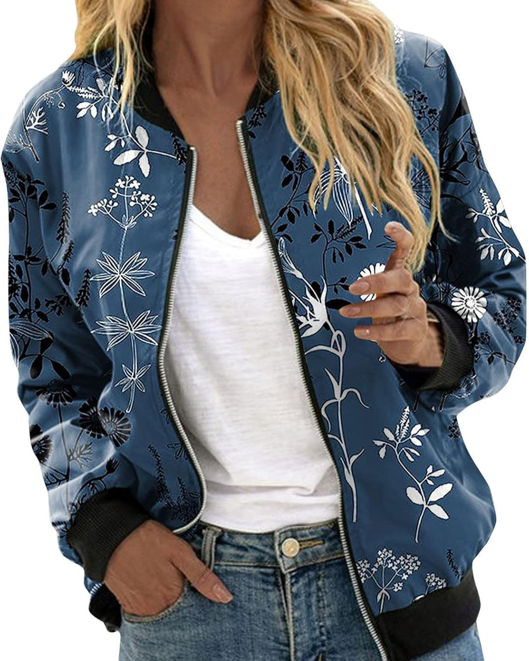 Drune | Bomberjacke mit Blumenmuster für Damen