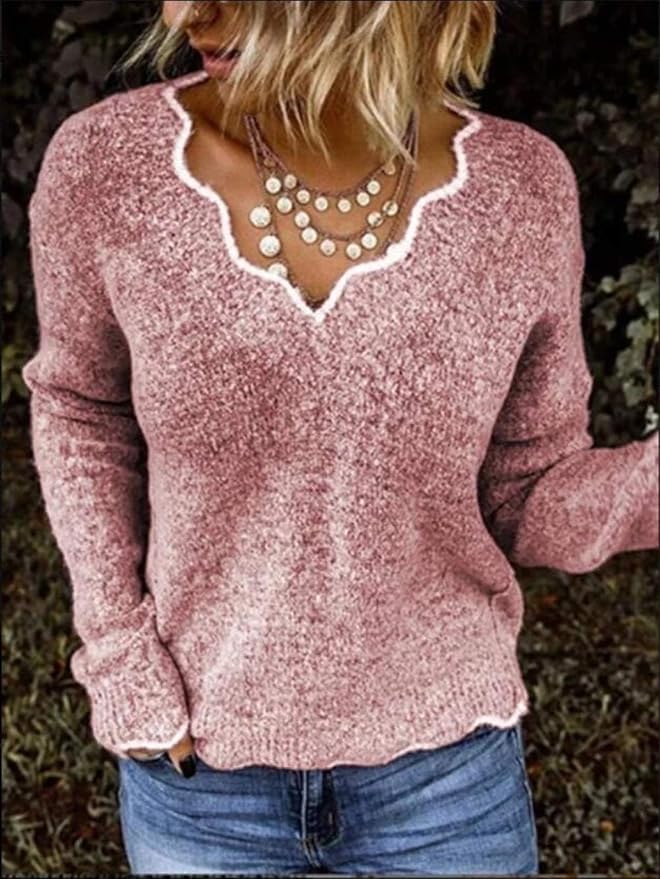 Drune | Strickpullover mit Langen Ärmeln und V-Ausschnitt