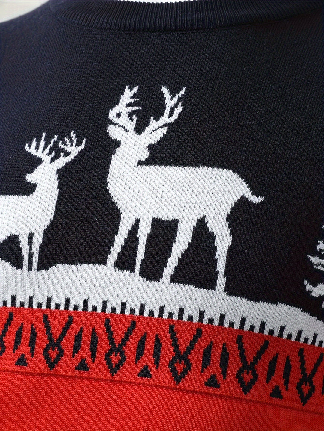 Drune | Weihnachtsstrickjacke mit Rentiermotiv Baumwolle Festlich
