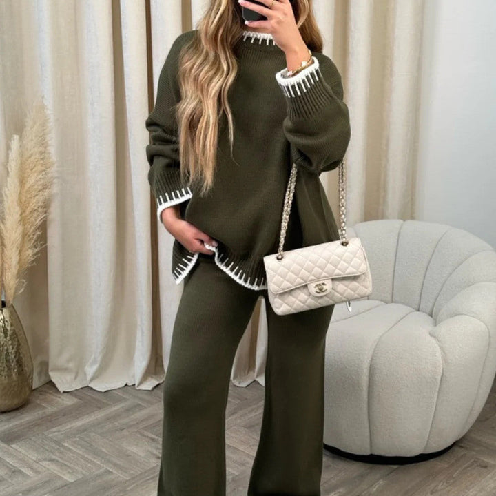 Drune | Damen Strick Zweiteiler mit Pullover und Hose