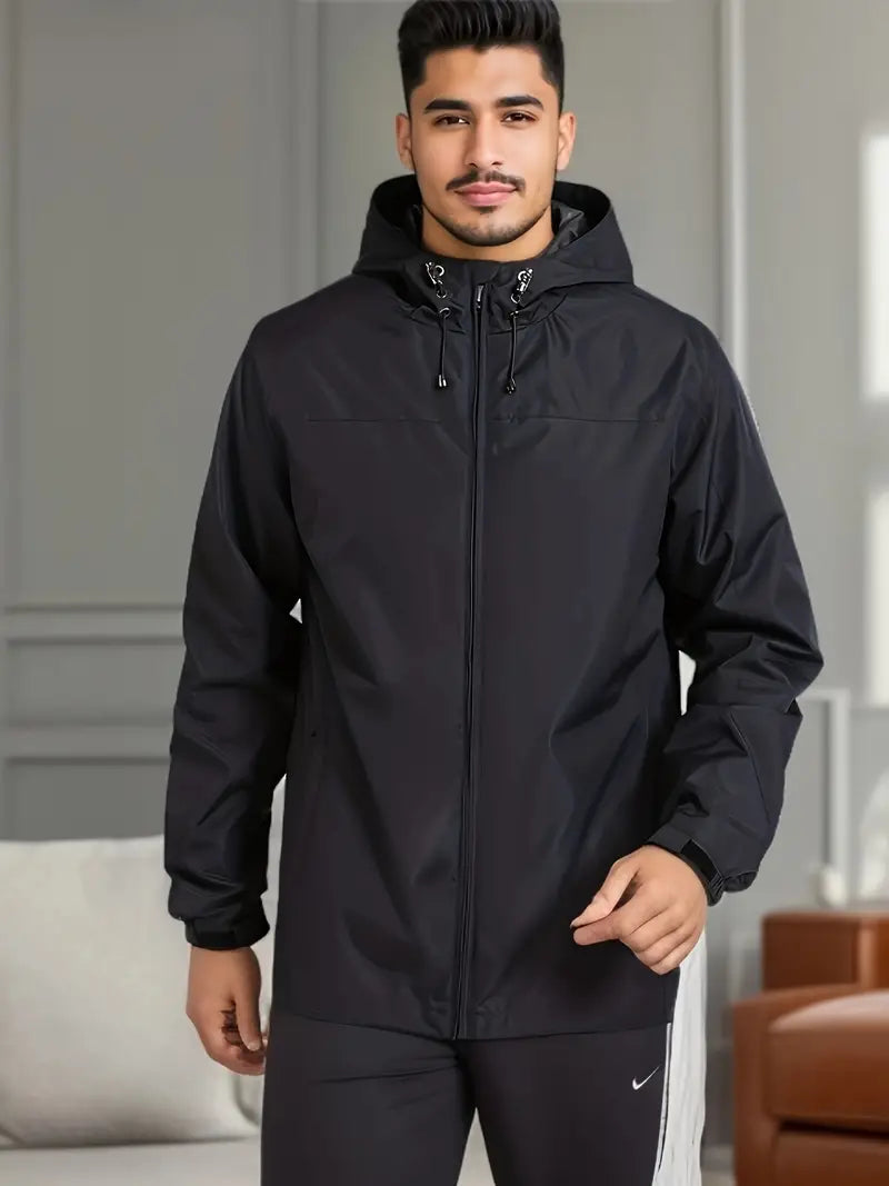 Drune | Herren Stilvolle Kapuzen-Windjacke - Wasserdichtes Design