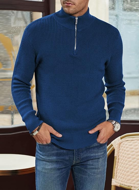 Drune | Stylischer Zipper Pullover für Herren (italienisches Design)