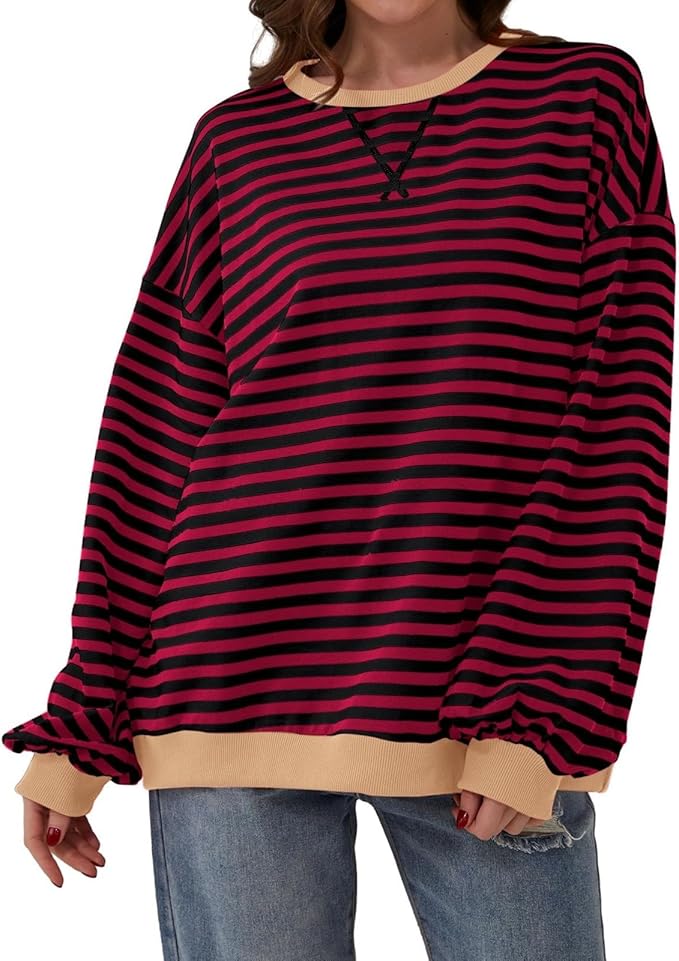Drune | Gemütlicher Oversized Gestreifter Pullover