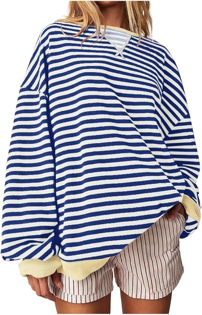 Drune | Gemütlicher Oversized Gestreifter Pullover