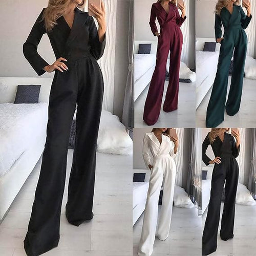 Drune Langärmeliger Jumpsuit mit schmaler Passform für Frauen