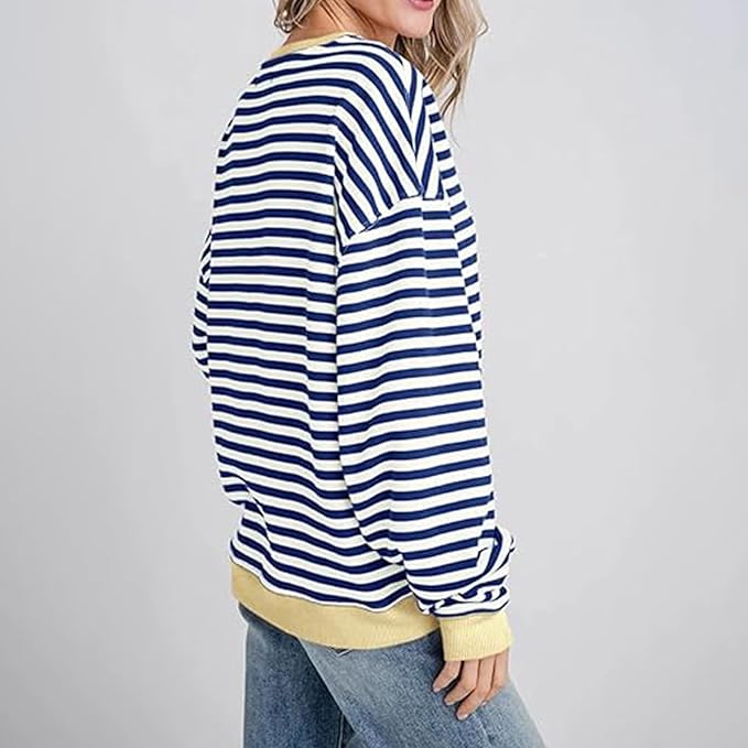 Drune | Gemütlicher Oversized Gestreifter Pullover
