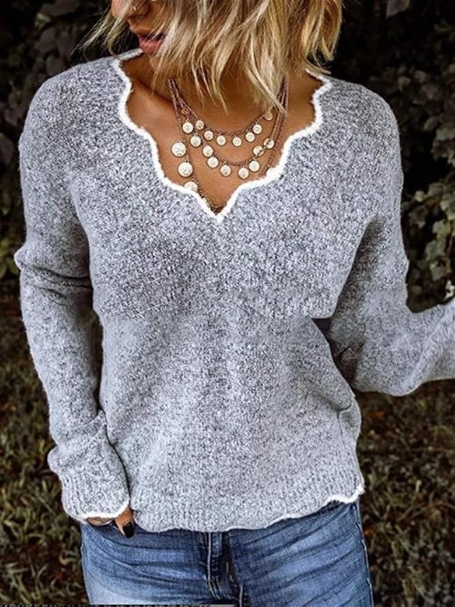 Drune | Strickpullover mit Langen Ärmeln und V-Ausschnitt