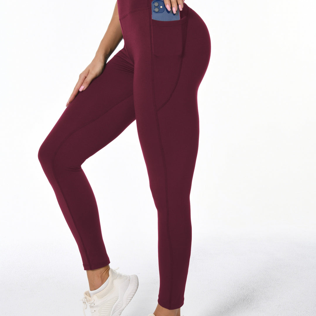 Drune | Weiche Dehnbare Damen Sportleggings Mit Pohebehebung Und Taschen