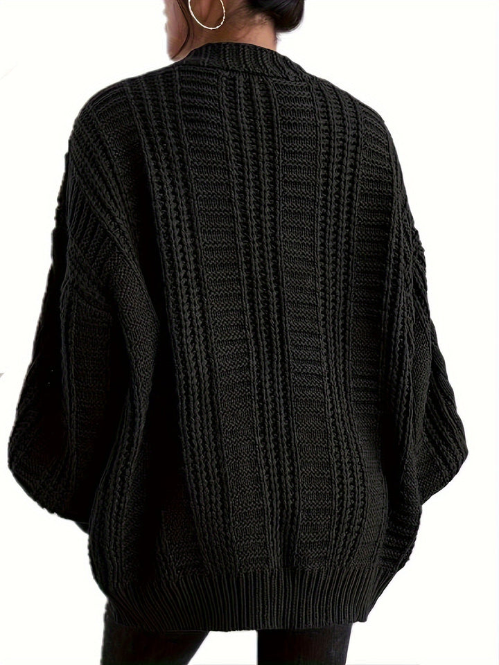 Drune | stilvoller warmer Kabelstrick-Woll-Cardigan für Damen - Perfekt für lässige Tage