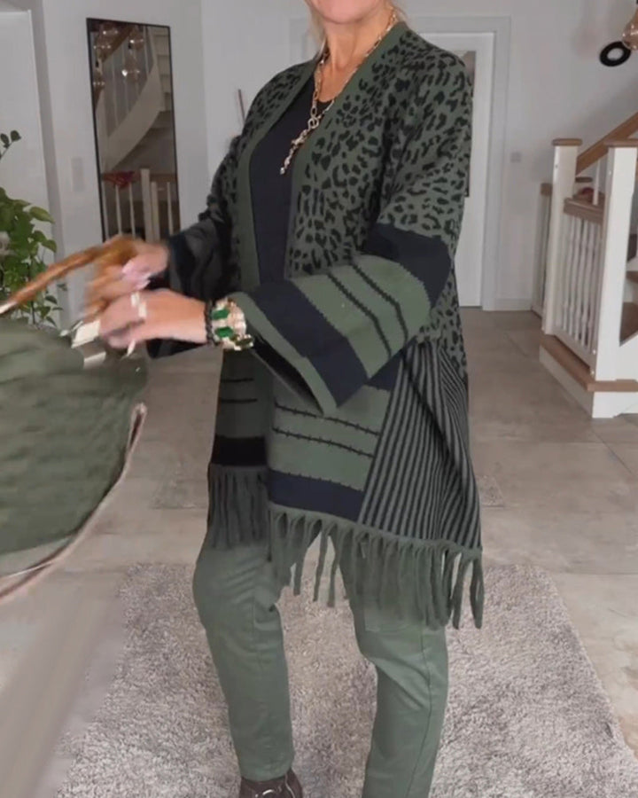 Drune | Cardigan mit Leopardenmuster
