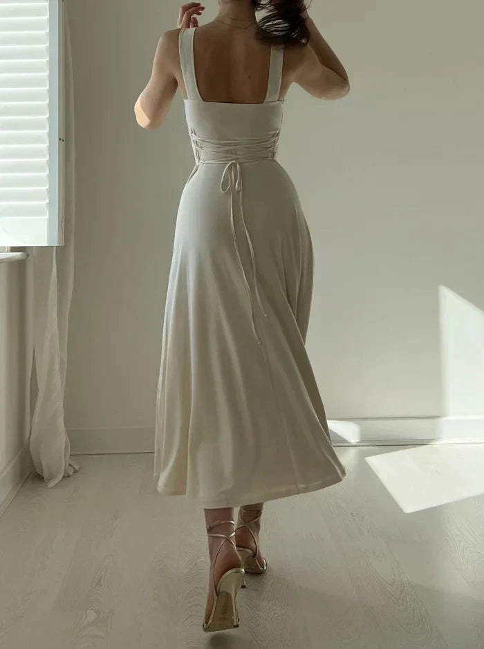 Drune - Elegantes ärmelloses A-Linien-Midikleid – Zeitloser Chic | Fit-and-Flare Midikleid – Perfekt für jeden Anlass