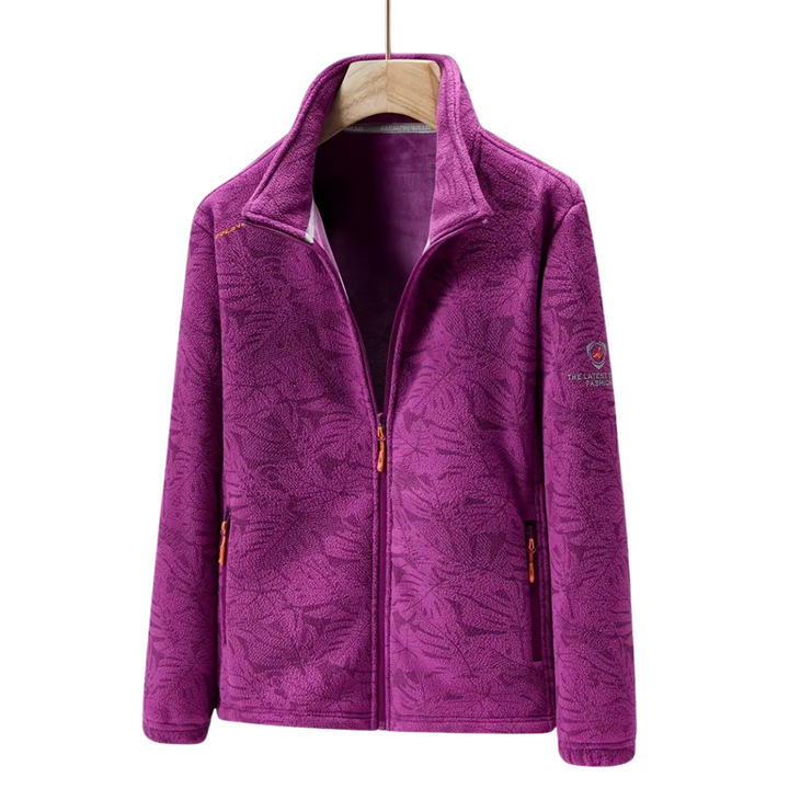 Drune | Damen Outdoor Fleecejacke Winddicht mit Pflanzenmuster