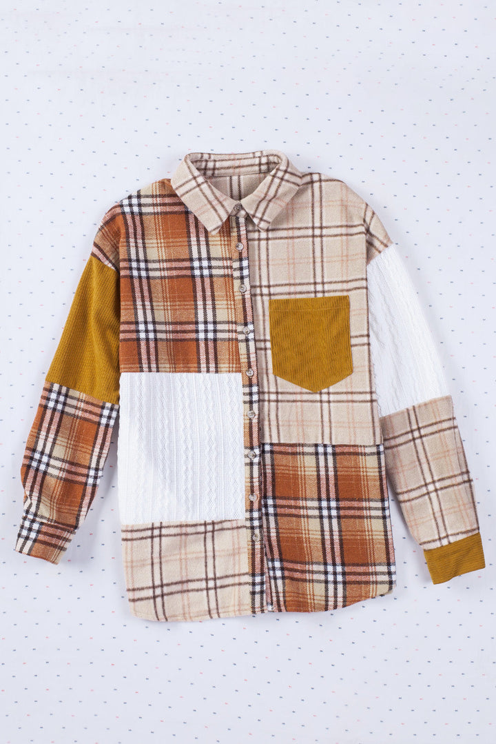 Drune | Gitterhemde mit Patchwork-details Baumwollmischung Perfekt Für Layering