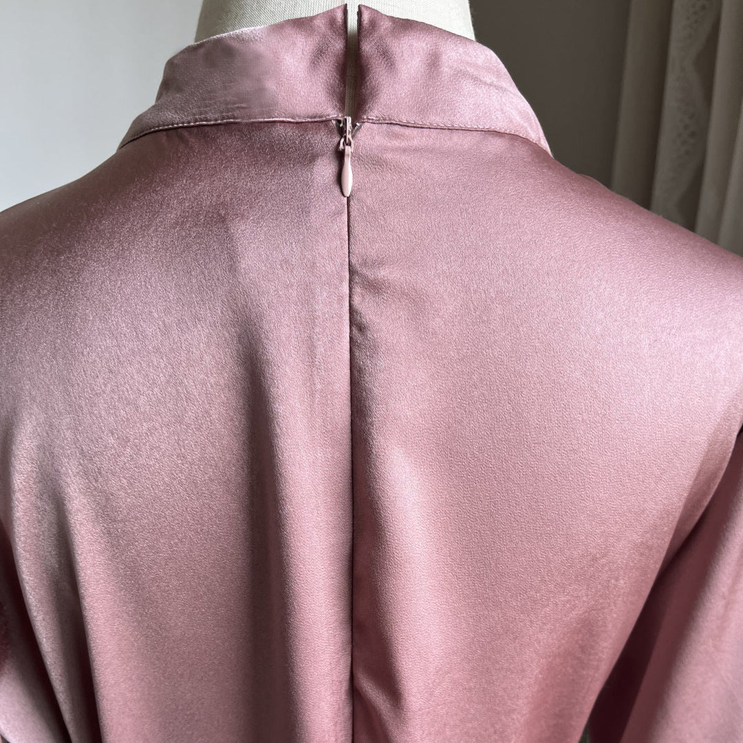 Drune Elegant Satin Gebundenes Kleid