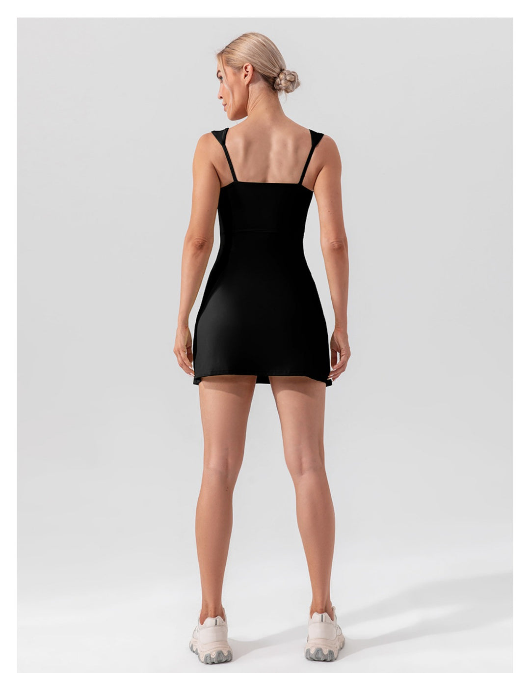Drune | Hosenträger einfarbig Yoga Tennisrock leichtes Sportkleid
