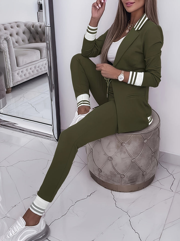 Drune | Slim Hosen Und Blazer Outfit Set Für Damen - Perfekt Für Lässige Tage