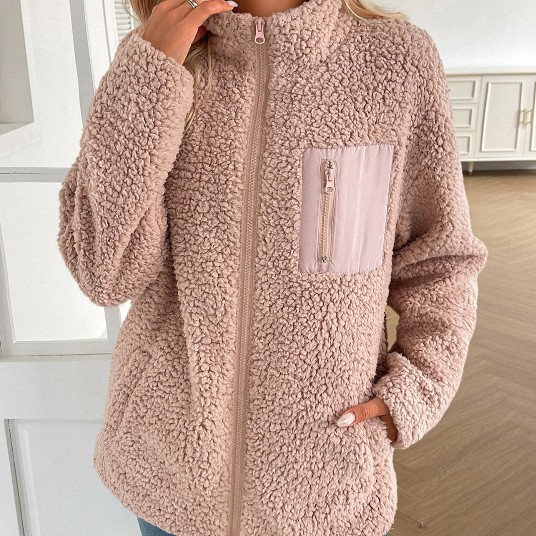 Drune | Lässige Winter Zip-Up Fuzzy Jacke für Damen