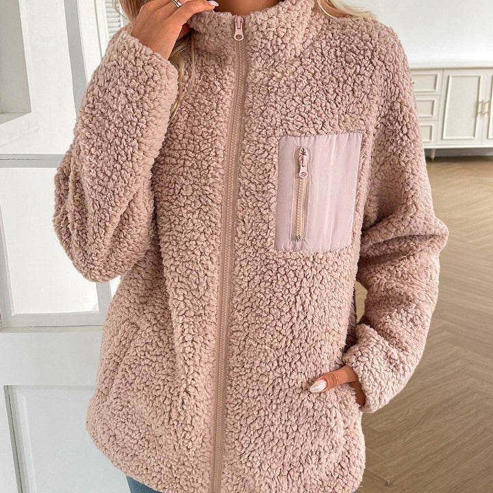 Drune | Lässige Winter Zip-Up Fuzzy Jacke für Damen