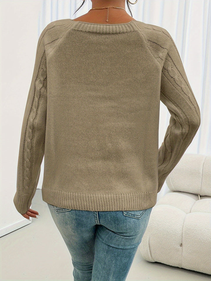 Drune | Casual Pullover Top mit Rundhalsausschnitt