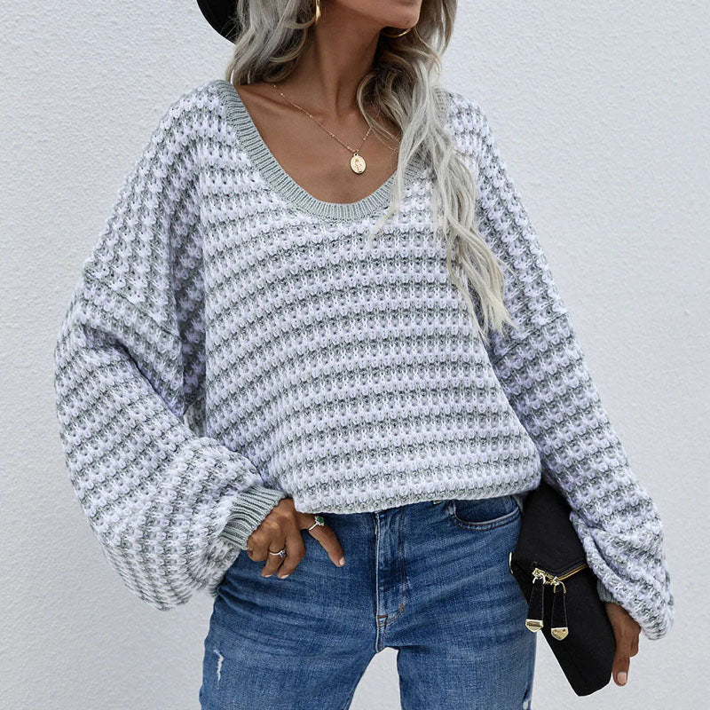 Drune | Gestreifter Strickpullover mit Lässigem Look