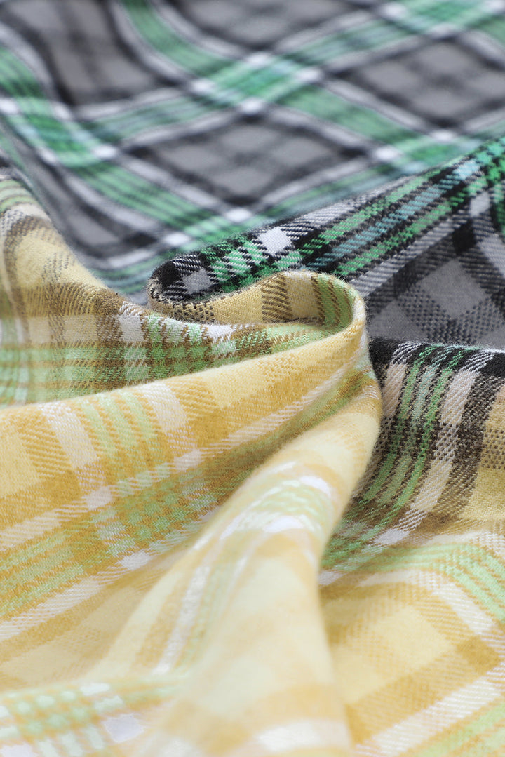 Drune | Patchwork Cam Jacket in Checkered Cotton Blend Trendy und Unique