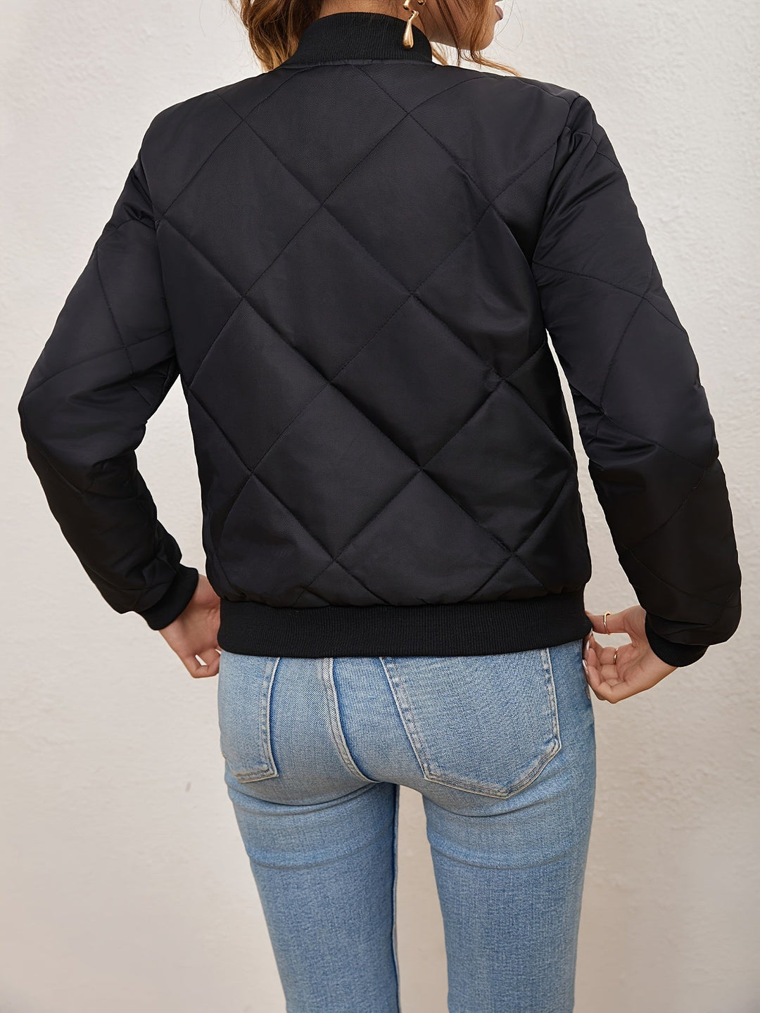 Drune | Argyle-Muster Bomberjacke für Frauen