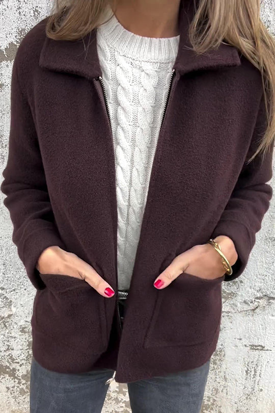 Drune | Farbe Revers Reißverschluss Tasche Freizeitjacke