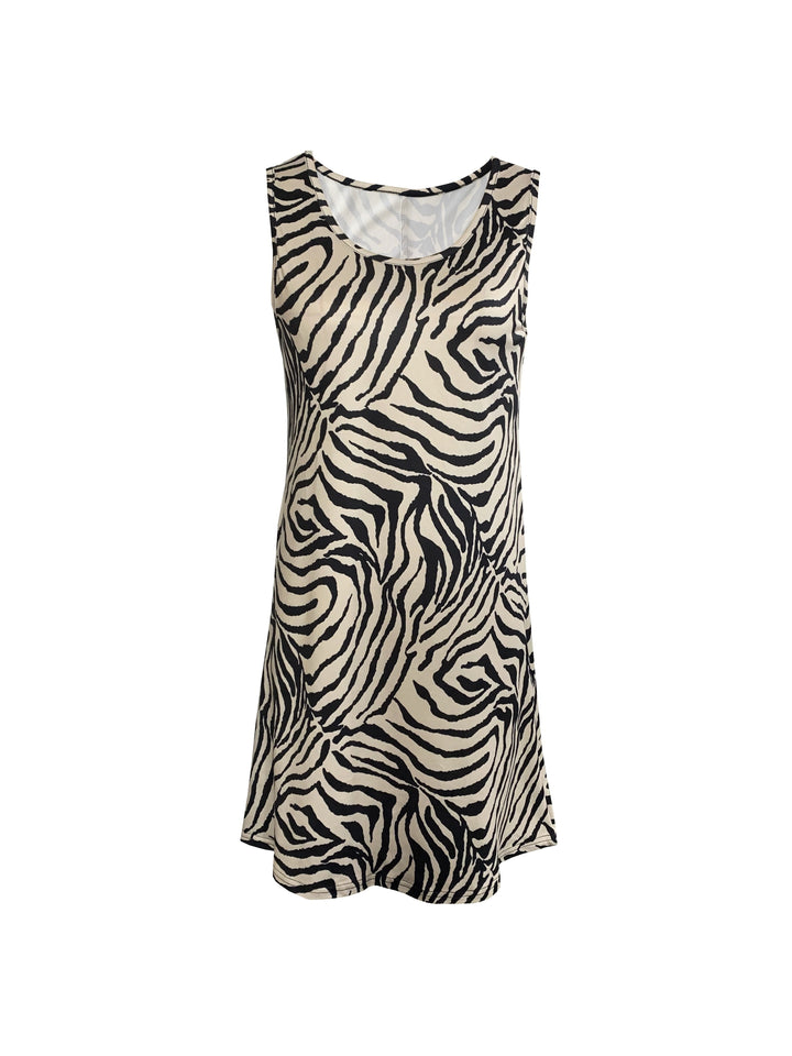 Drune | Kleid Ohne Ärmel Zebra Sommerrock A-Linie