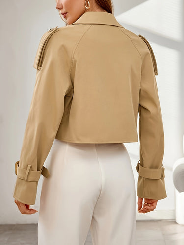 Drune | Stylischer Khaki Cropped Trenchcoat - Bequem & Elegant
