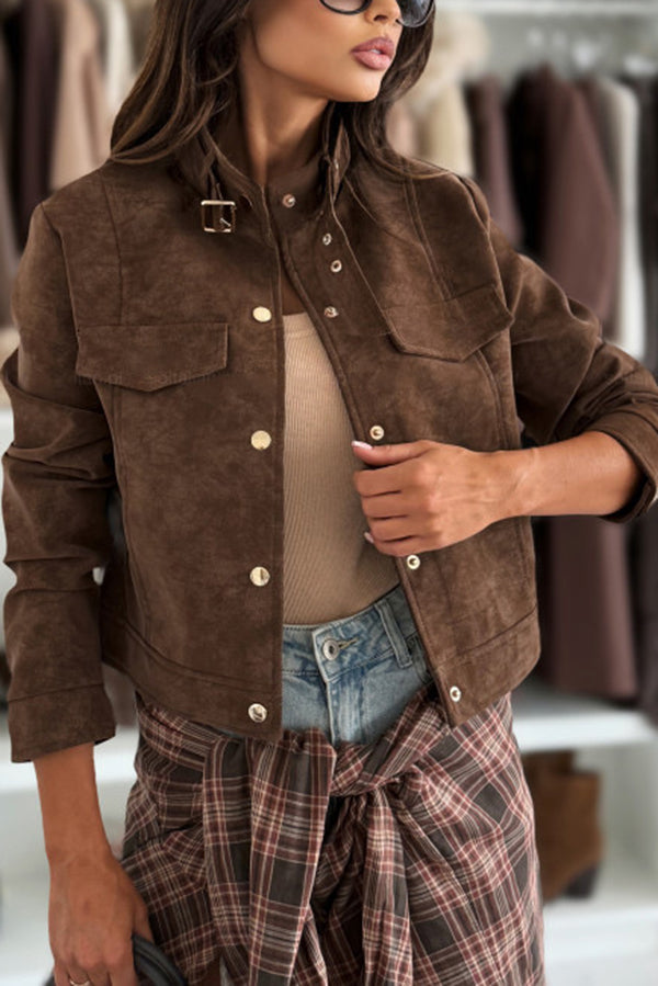 Drune | Langarm Casual Jacke mit Knöpfen