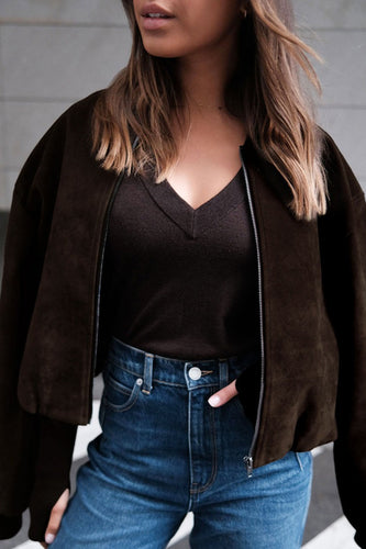 Drune | Fauxsuede Bomberjacke